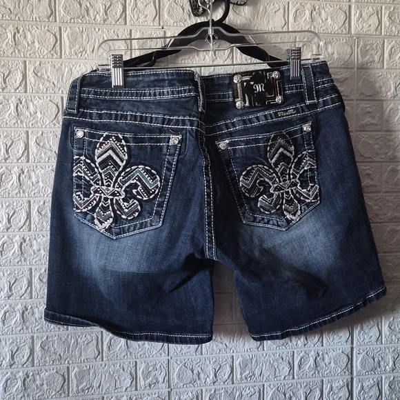 Miss Me Dark Blue Jean Shorts - Picture 4 of 7